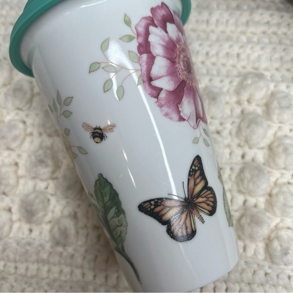 LENOX AMERICAN BY DESIGN Butterfly Meadow Ceramic Tumbler Decorative Travel Mug - Picture 8 of 14